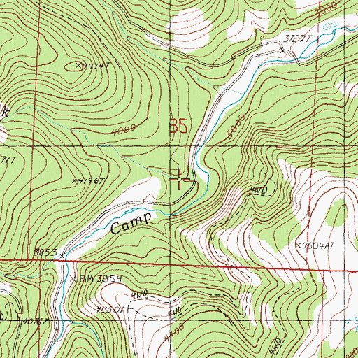 Topographic Map of Cottonwood Creek, OR