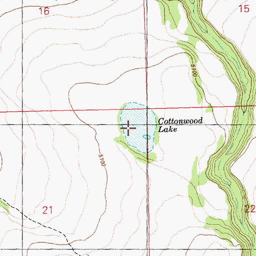 Topographic Map of Cottonwood Lake, OR