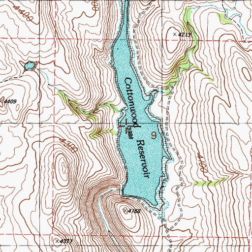 Topographic Map of Cottonwood Reservoir, OR