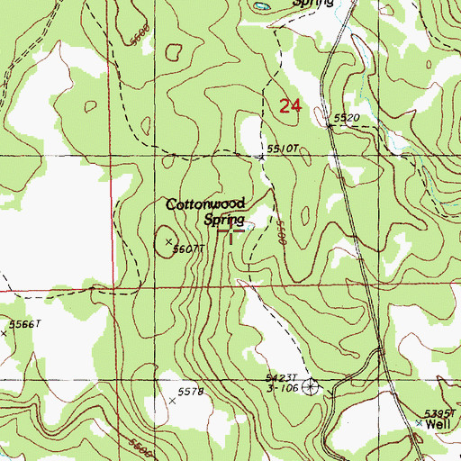 Topographic Map of Cottonwood Spring, OR