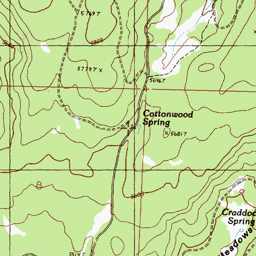 Topographic Map of Cottonwood Spring, OR