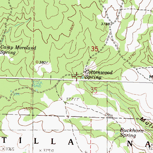 Topographic Map of Cottonwood Spring, OR