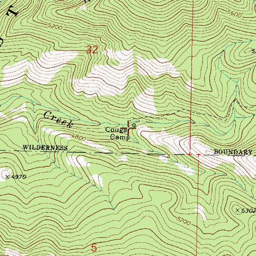 Topographic Map of Cougar Camp, OR