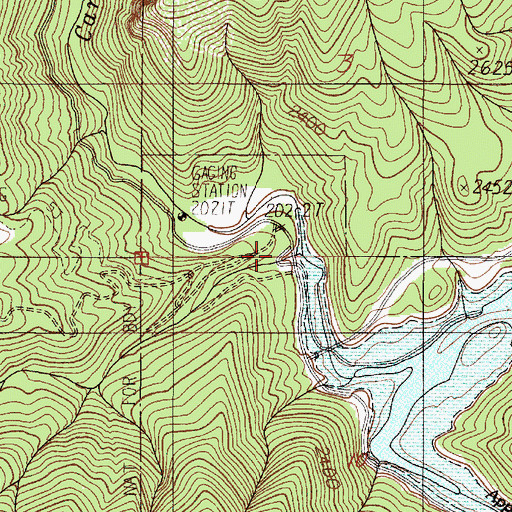 Topographic Map of Cougar Creek, OR
