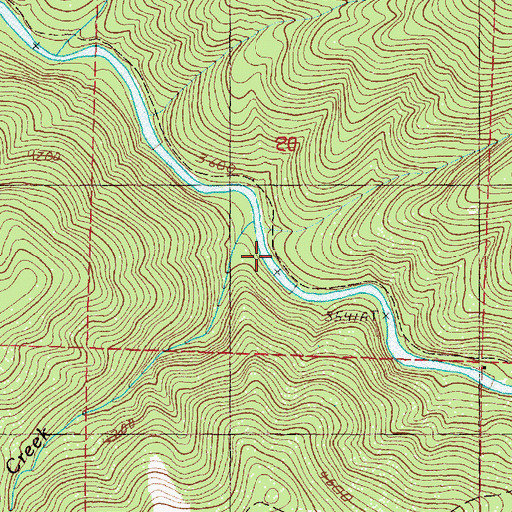 Topographic Map of Cougar Creek, OR