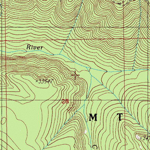 Topographic Map of Cougar Creek, OR