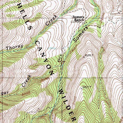 Topographic Map of Cougar Creek, OR