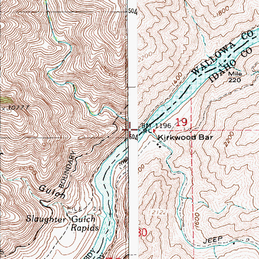 Topographic Map of Cougar Creek, OR