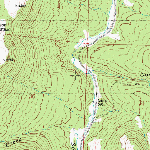 Topographic Map of Cougar Gulch, OR