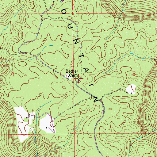 Topographic Map of Bethel Cemetery, AL