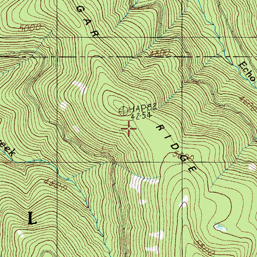 Topographic Map of Cougar Ridge, OR