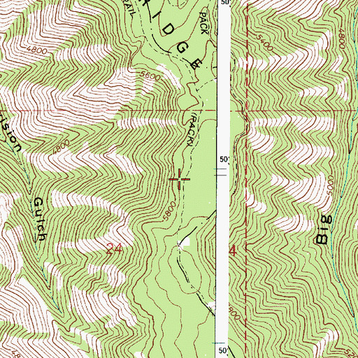 Topographic Map of Cougar Ridge, OR