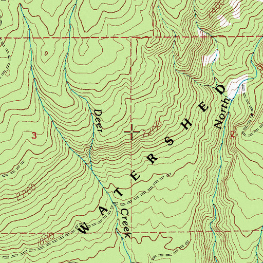 Topographic Map of Cougar Trail, OR