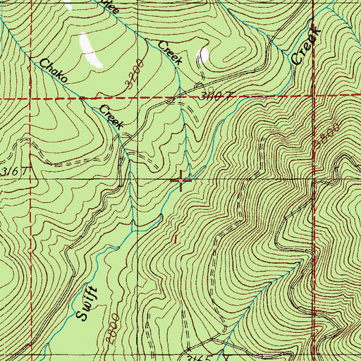 Topographic Map of Coulee Creek, OR