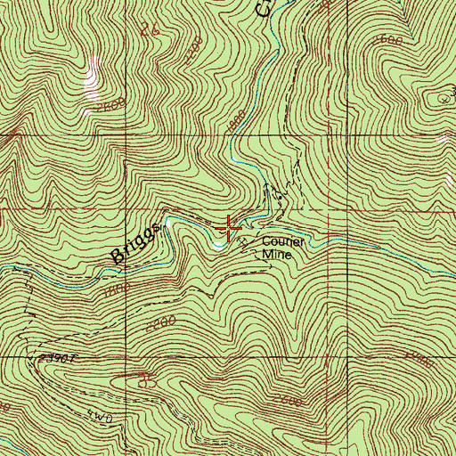 Topographic Map of Courier Mine, OR