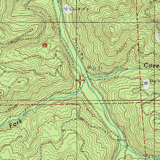Topographic Map of Cove Creek, OR