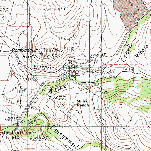 Topographic Map of Cove Creek, OR