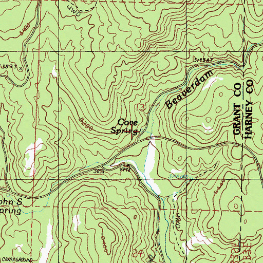 Topographic Map of Cove Spring, OR