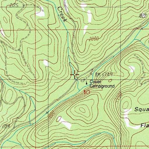 Topographic Map of Cover Recreation Site, OR