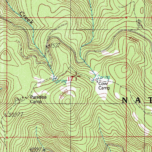 Topographic Map of Cow Camp, OR