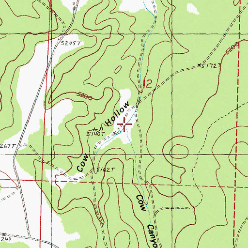 Topographic Map of Cow Hollow Spring, OR