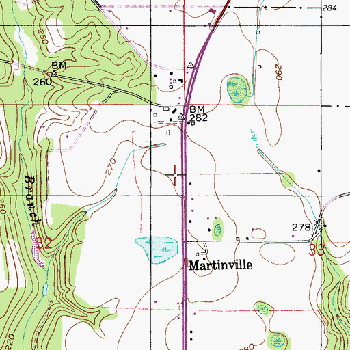 Topographic Map of Bethel Church, AL