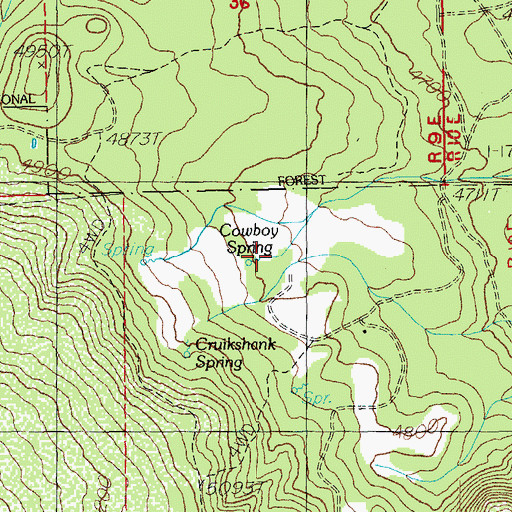 Topographic Map of Cowboy Spring, OR