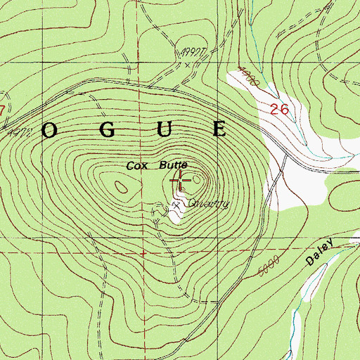 Topographic Map of Cox Butte, OR