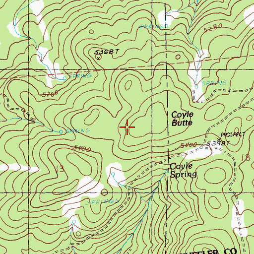 Topographic Map of Coyle Butte, OR