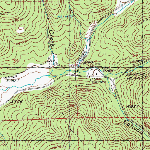 Topographic Map of Coyle Creek, OR