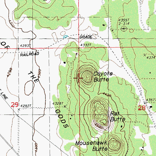 Topographic Map of Coyote Butte, OR