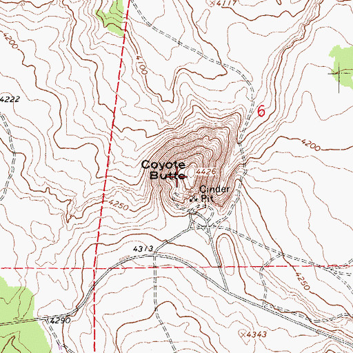 Topographic Map of Coyote Butte, OR