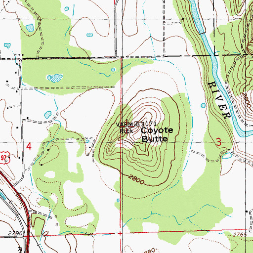 Topographic Map of Coyote Butte, OR