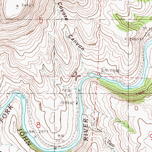 Topographic Map of Coyote Canyon, OR