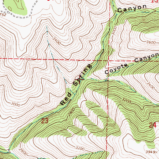 Topographic Map of Coyote Canyon, OR