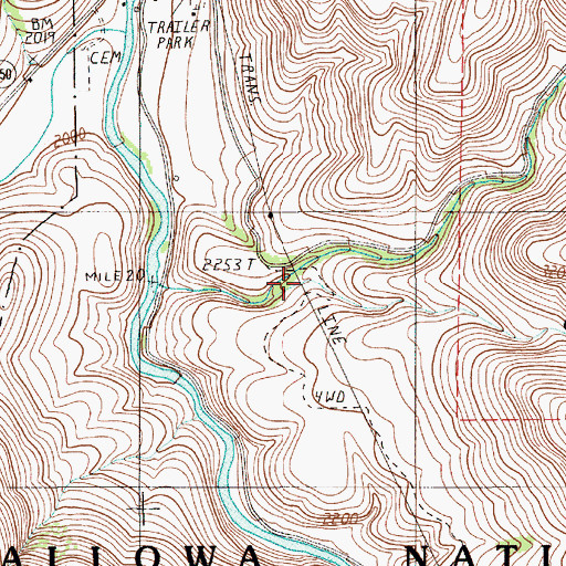 Topographic Map of Coyote Creek, OR