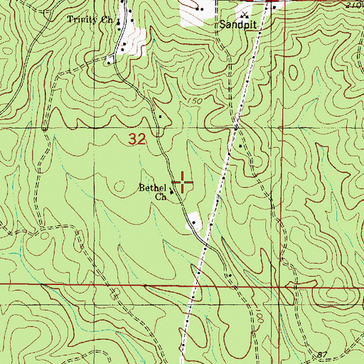 Topographic Map of Bethel Church, AL