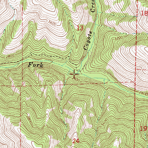 Topographic Map of Coyote Creek, OR