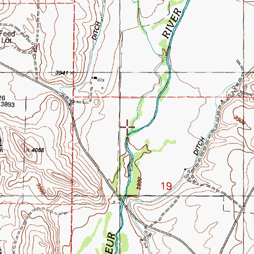 Topographic Map of Coyote Creek, OR