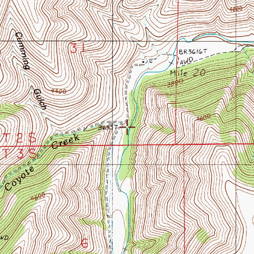Topographic Map of Coyote Creek, OR