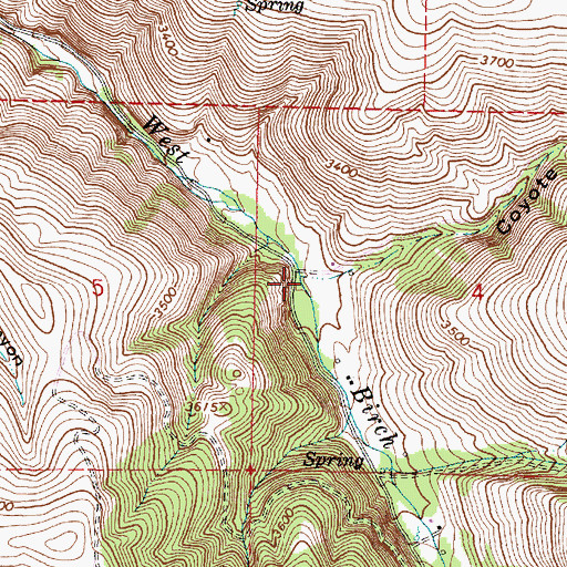 Topographic Map of Coyote Gulch, OR