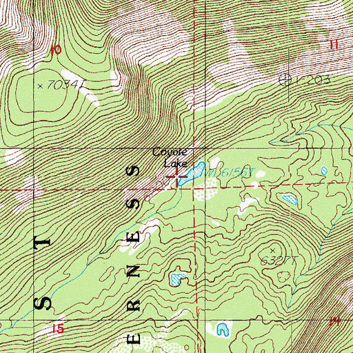 Topographic Map of Coyote Lake, OR