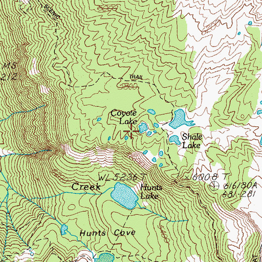 Topographic Map of Coyote Lake, OR