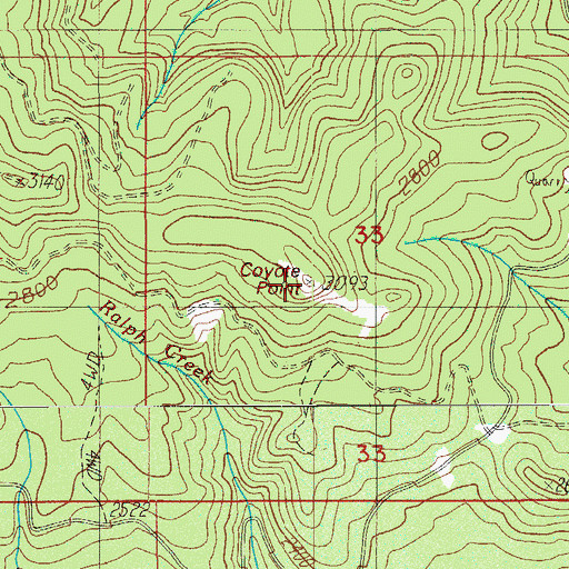 Topographic Map of Coyote Point, OR