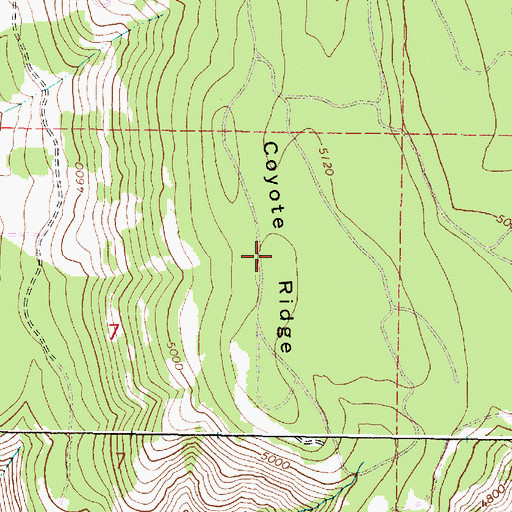 Topographic Map of Coyote Ridge, OR