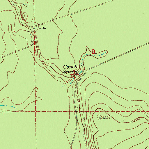 Topographic Map of Coyote Spring, OR