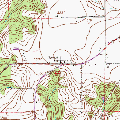 Topographic Map of Bethel Baptist Church, AL