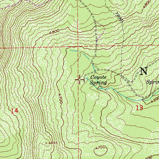 Topographic Map of Coyote Spring, OR