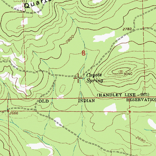 Topographic Map of Coyote Spring, OR