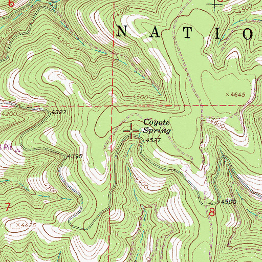 Topographic Map of Coyote Spring, OR